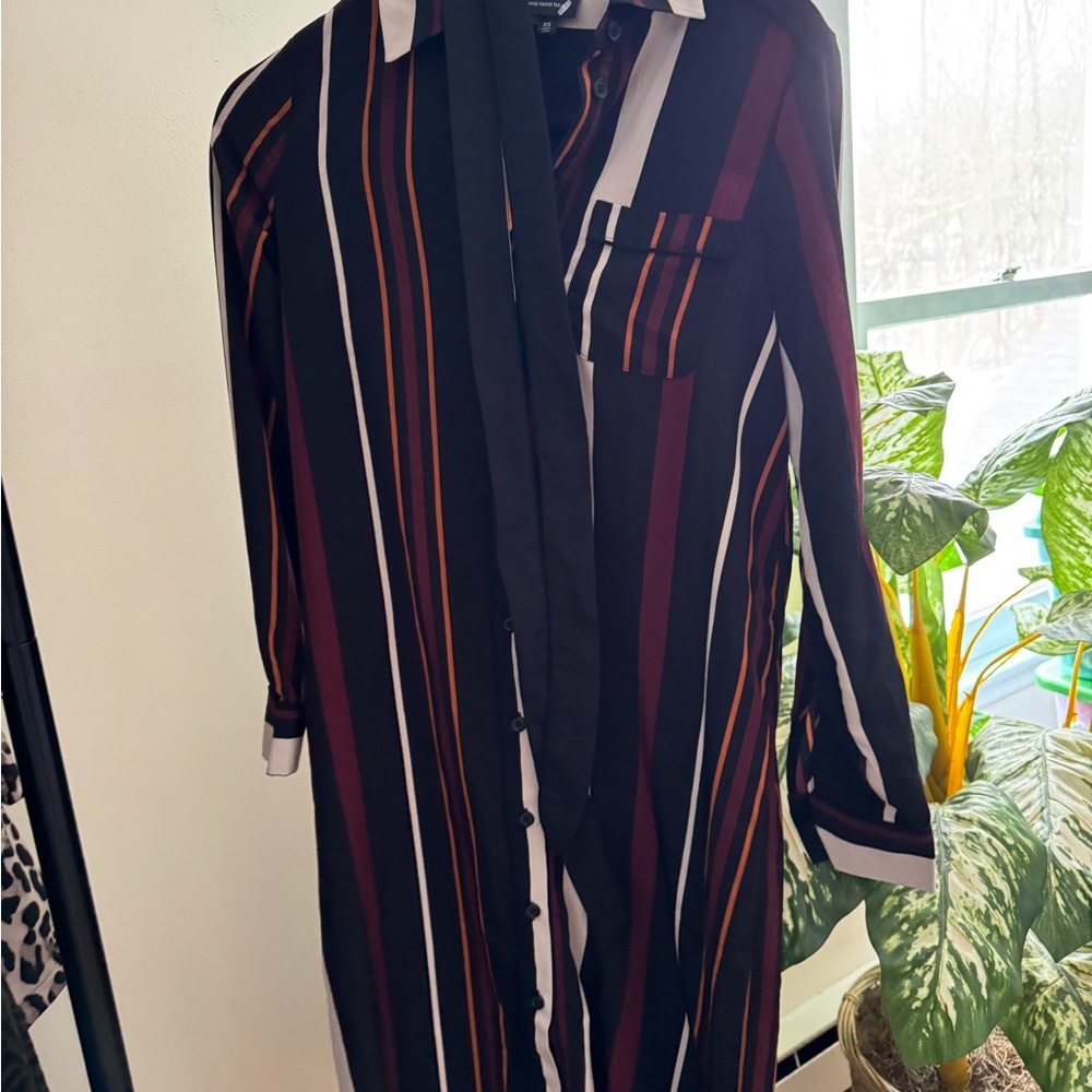 Striped robe dress